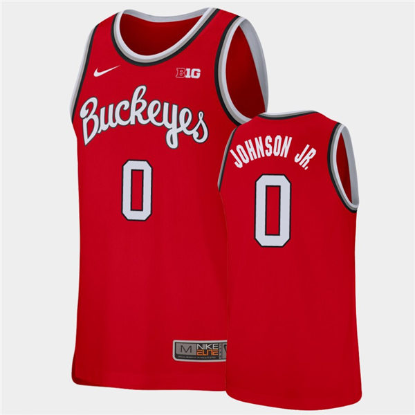 Mens Ohio State Buckeyes #0 Meechie Johnson Jr. Nike 2020 Scarlet College Baketball Jersey