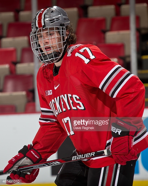 Mens Ohio State Buckeyes #17 Ryan Kesler Nike 2019 Red College Hockey Jersey