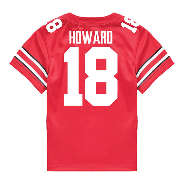Mens Ohio State Buckeyes #18 Will Howard F.U.S.E. Limited Scarlet College Football Game Jersey 
