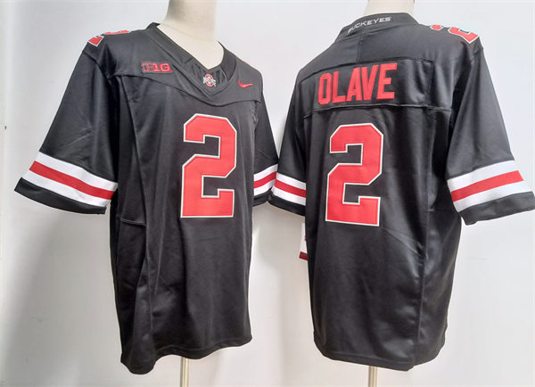 Mens Ohio State Buckeyes #2 Chris Olave Nike 2023 F.U.S.E. Elite Blackout College Football Game
