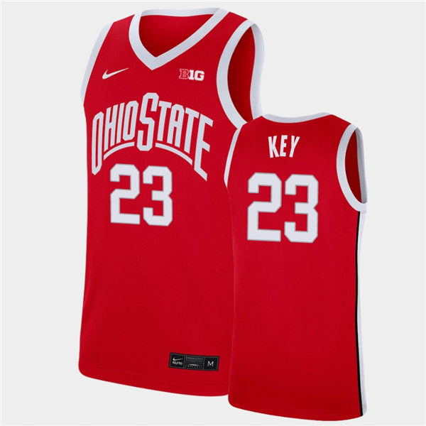 Mens Ohio State Buckeyes #23 Zed Key Nike 2021 Retro Scarlet Basketball Jersey