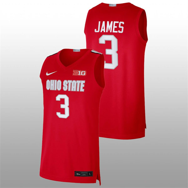 Mens Ohio State Buckeyes #3 Bronny James Nike Scarlet 2018 College Basketball Jersey