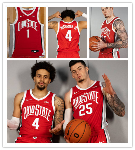 Mens Ohio State Buckeyes Custom Keita Bates-Diop Jim Jackson D'Angelo Russell Aaron Craft Nike 2021 Scarlet Retro Basketball Jerse