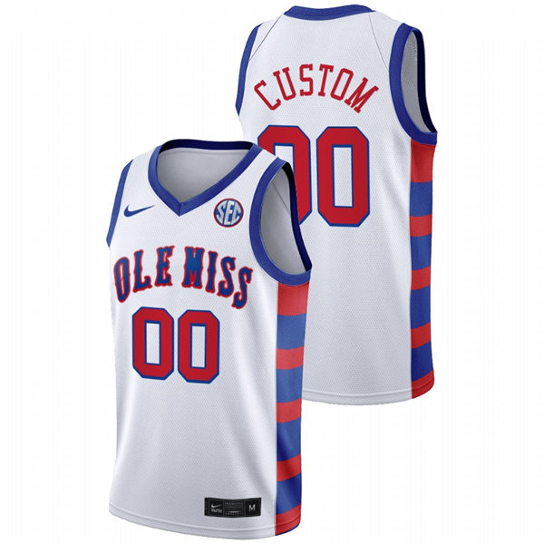 Mens Ole Miss Rebels Custom Bruce Stevens Jaemyn Brakefield Markel Crawford Marshall Henderson Nike 2021 Whit