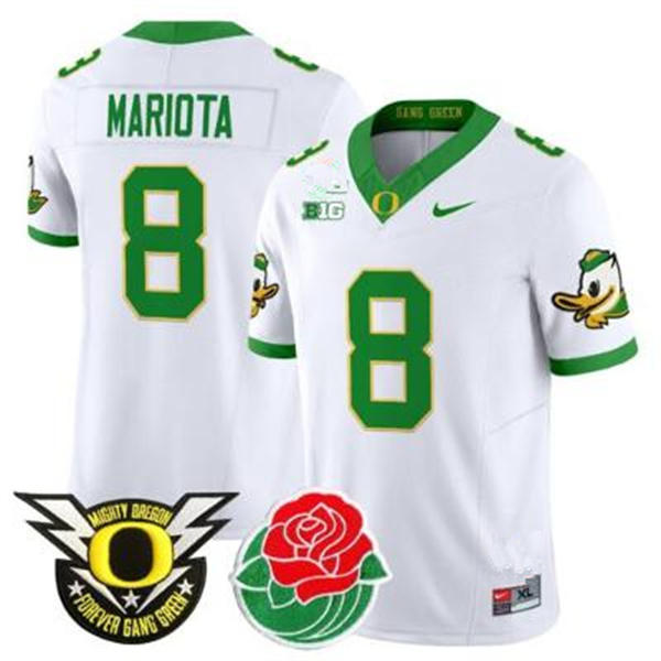 Mens Oregon Ducks #8 Marcus Mariota 2024 White MIGHTY OREGON F.U.S.E.Limmited Football Game Jersey 
