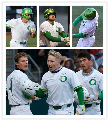 Mens Oregon Ducks Custom Robert Ahlstrom Tanner Smith Gabe Matthews Kenyon Yovan Joe Gordon Nike 2020 White Baseball 