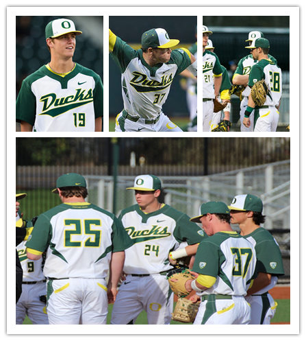 Mens Oregon Ducks Custom Sam Novitske Anthony Hall Andrew Mosiello Isaac Ayon Nike 2017 White Green Two-Button Pullover Baseball 
