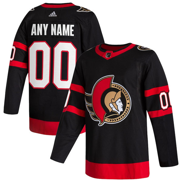 Mens Ottawa Senators Custom Daniel Alfredsson Chris Phillips Frank Finnigan Drake Batherson Marian Hossa adidas Black Jersey Stitched