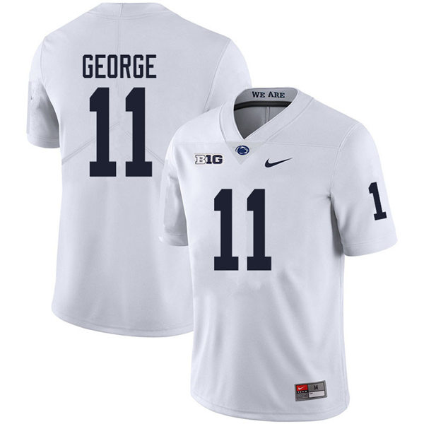 Mens Penn State Nittany Lions #11 Daniel George Nike White with Name College Football Jersey