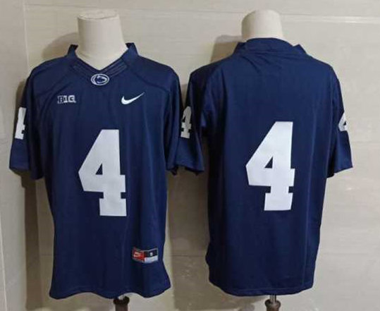 Mens Penn State Nittany Lions #4 Ricky Slade Navy Football Jersey  Without Name