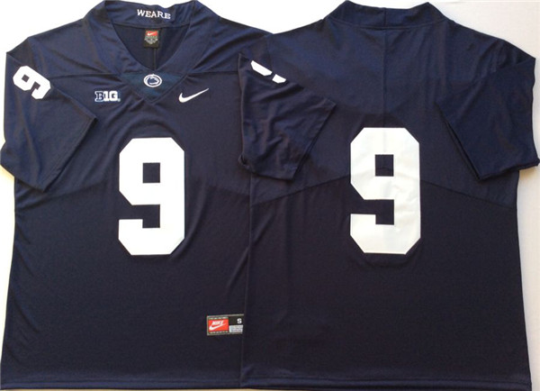 Mens Penn State Nittany Lions #9 TRACE McSORLEY Navy Football Jersey  Without Name