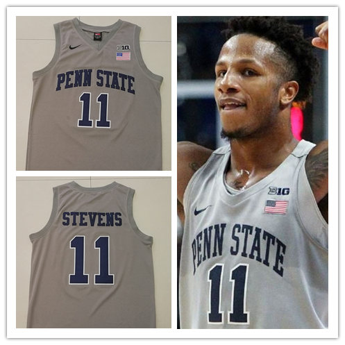 Mens Penn State Nittany Lions Custom Nike Grey College Basketball Game Jersey