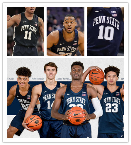 Mens Penn State Nittany Lions Custom Nike NAVY College Basketball Game Jersey