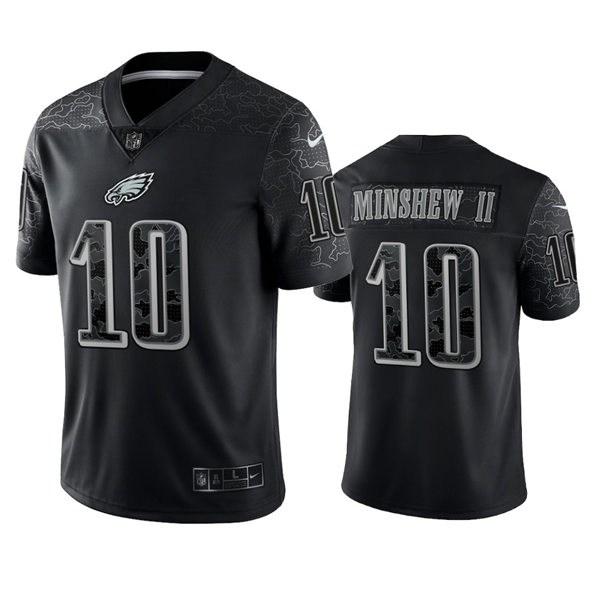 Mens Philadelphia Eagles #10 Gardner Minshew II Black Rflctv Limited Jersey