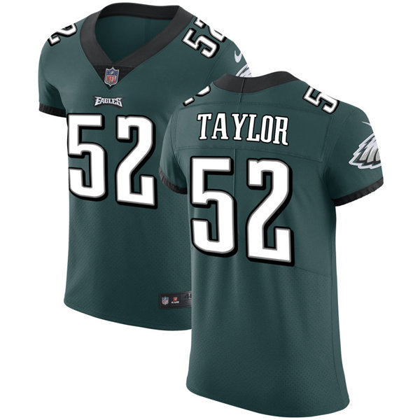 Mens Philadelphia Eagles #52 Davion Taylor Nike Midnight Green Vapor Limited Jersey