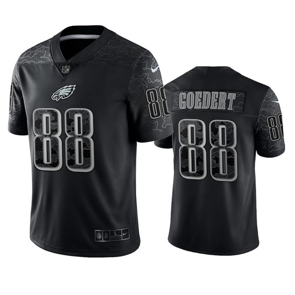 Mens Philadelphia Eagles #88 Dallas Goedert Black Rflctv Limited Jersey