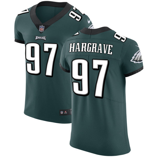 Mens Philadelphia Eagles #97 Javon Hargrave Nike Midnight Green Vapor Limited Jersey