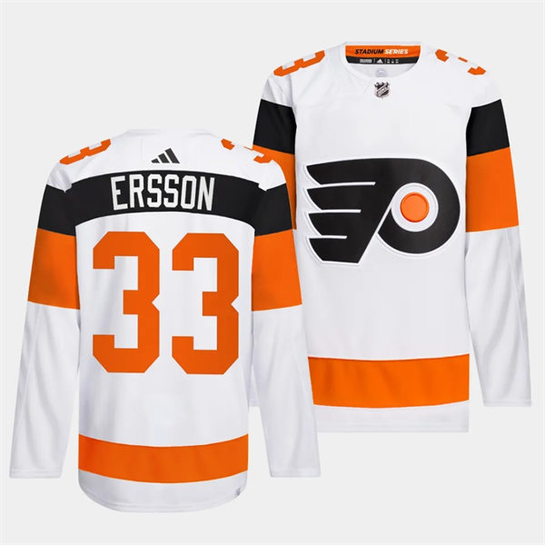 Mens Philadelphia Flyers #33 Samuel Ersson White 2024 Stadium Series Jersey 