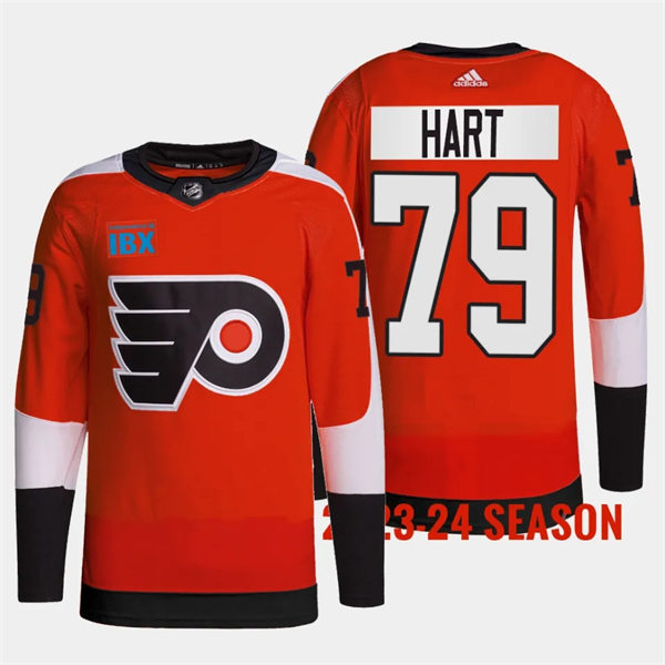 Mens Philadelphia Flyers #79 Carter Hart 2023-24 Orange Home Jersey 