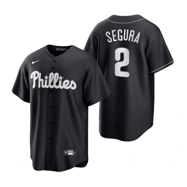 Mens Philadelphia Phillies #2 Jean Segura Nike 2021 Black Fashion Jersey