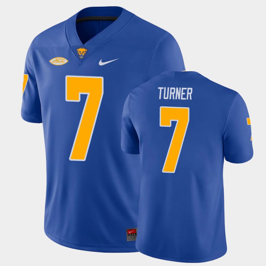 Mens Pittsburgh Panthers #7 Lucas Krull Nike 2020 Royal College Football Game Jersey