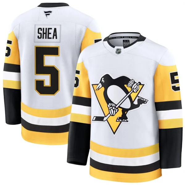 Mens Pittsburgh Penguins #5 Ryan Shea Fanatics Away White Premium Jersey 