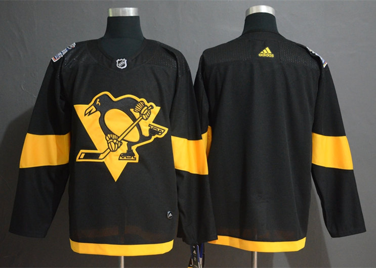 Mens Pittsburgh Penguins Blank adidas Black 2019 NHL Stadium Series Authentic Jersey Stitched