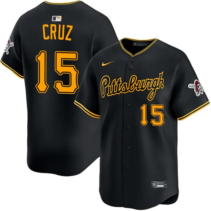 Mens Pittsburgh Pirates #15 Oneil Cruz Nike Black Alternate 2nd Pittsburgh Limited Jersey 
