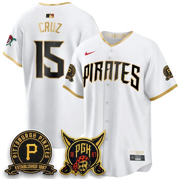 Mens Pittsburgh Pirates #15 Oneil Cruz White City Connect 2.0 Replics Jersey 
