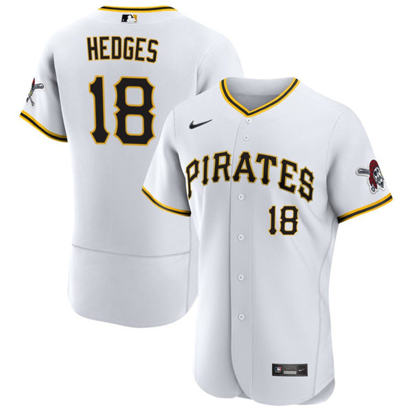 Mens Pittsburgh Pirates #18 Austin Hedges Nike White Home FlexBase Player Jersey