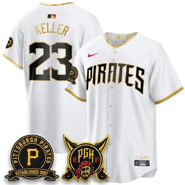 Mens Pittsburgh Pirates #23 Mitch Keller White City Connect 2.0 Replics Jersey 