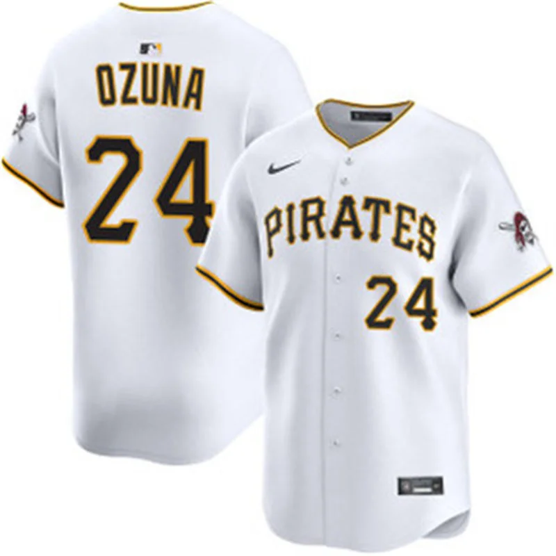 Mens Pittsburgh Pirates #24 Marcell Ozuna Nike White Home Limited Jersey 