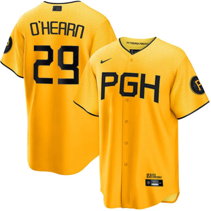 Mens Pittsburgh Pirates #29 Ryan O'Hearn Gold City Connect Jersey 