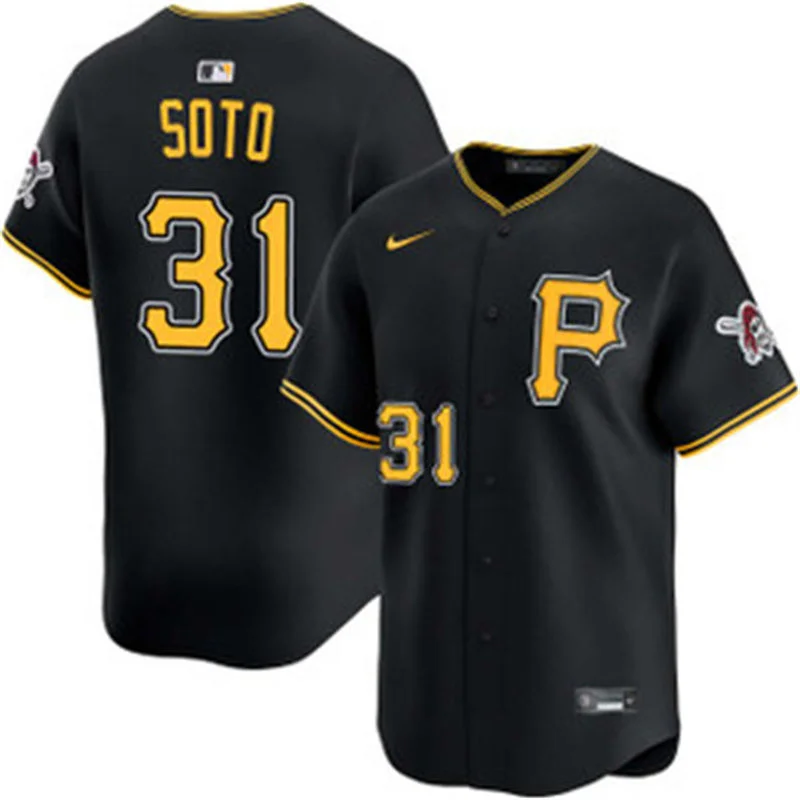 Mens Pittsburgh Pirates #31 Gregory Soto Nike Black Alternate Limited Jersey 