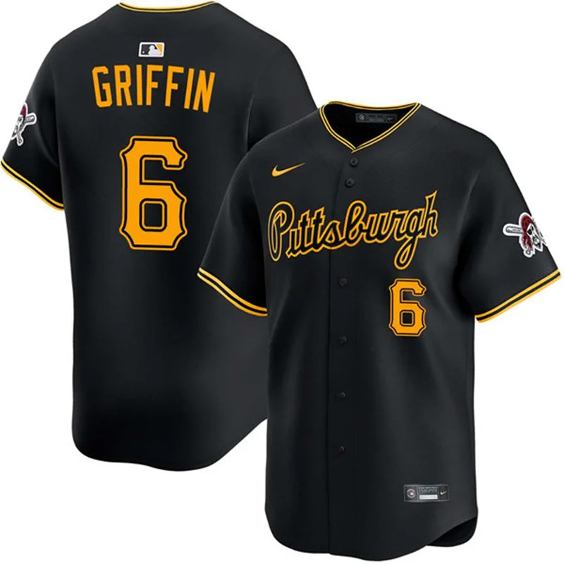 Mens Pittsburgh Pirates #6 Konnor Griffin Nike Black Alternate 2nd Pittsburgh Limited Jersey 