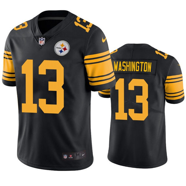 Mens Pittsburgh Steelers #13 James Washington Nike Black Color Rush Vapor Untouchable Jersey