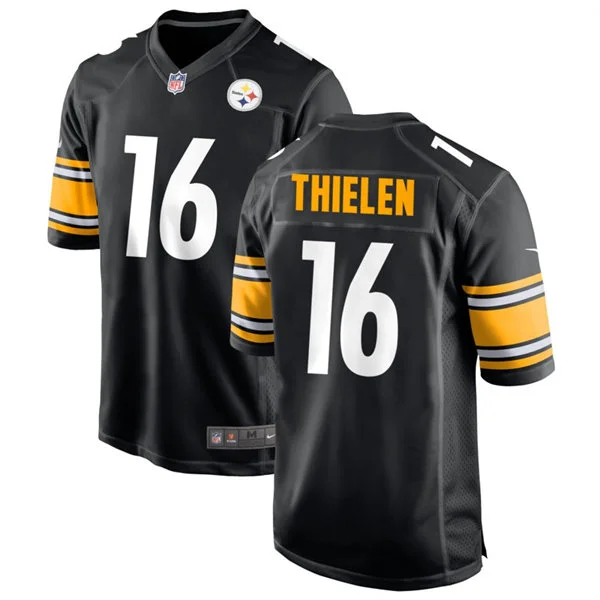 Mens Pittsburgh Steelers #16 Adam Thielen Nike Black Vapor F.U.S.E. Limited Jersey 