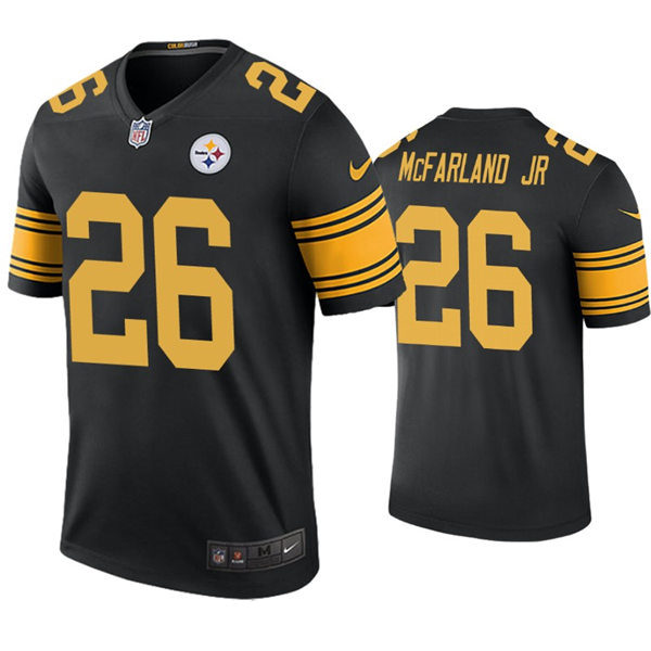 Mens Pittsburgh Steelers #26 Anthony McFarland Jr. Nike Black Color Rush Vapor Untouchable Jersey