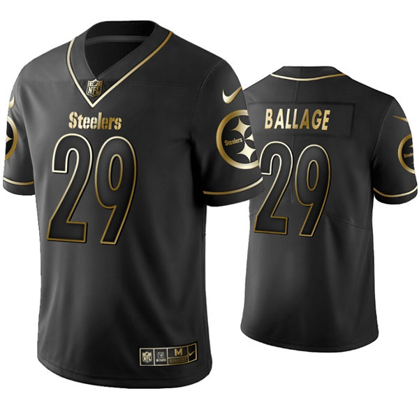 Mens Pittsburgh Steelers #29 Kalen Ballage Nike Black Golden Edition Vapor Limited Jersey