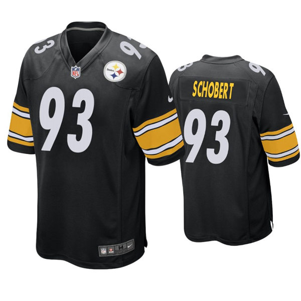 Mens Pittsburgh Steelers #93 Joe Schobert Nike Black Vapor Limited Jersey