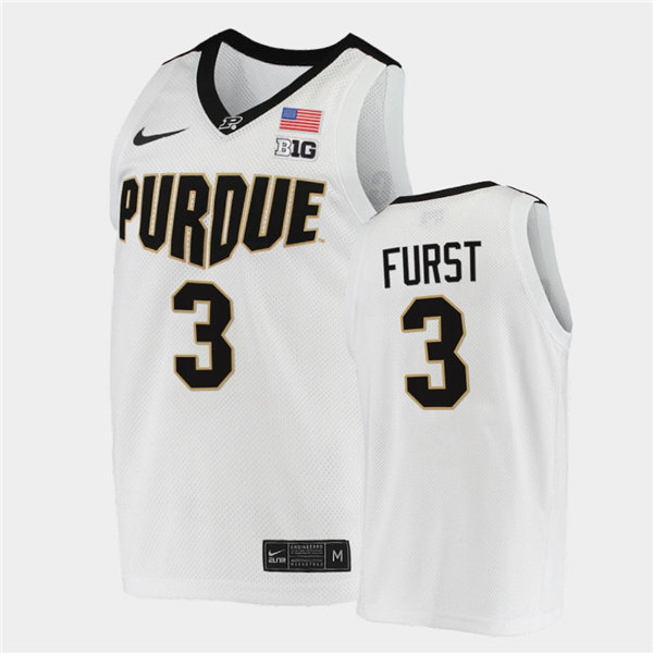 Mens Purdue Boilermakers #3 Caleb Furst Nike White College Basketball Game Jersey