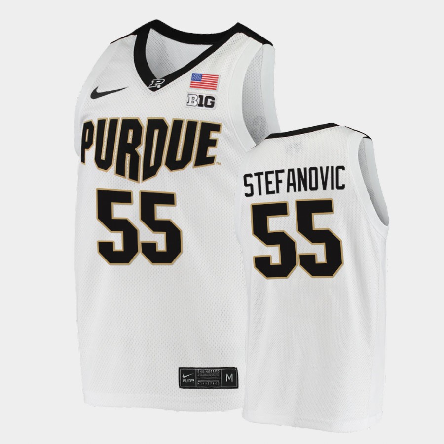 Mens Purdue Boilermakers #55 Sasha Stefanovic Nike White College Game Basketball Jersey
