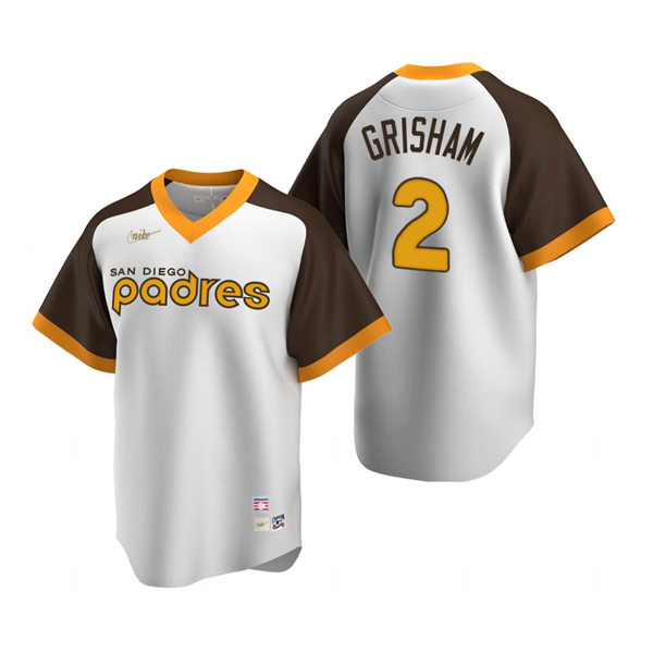 Mens San Diego Padres #2 Trent Grisham Nike White Pullover Cooperstown Collection Jersey