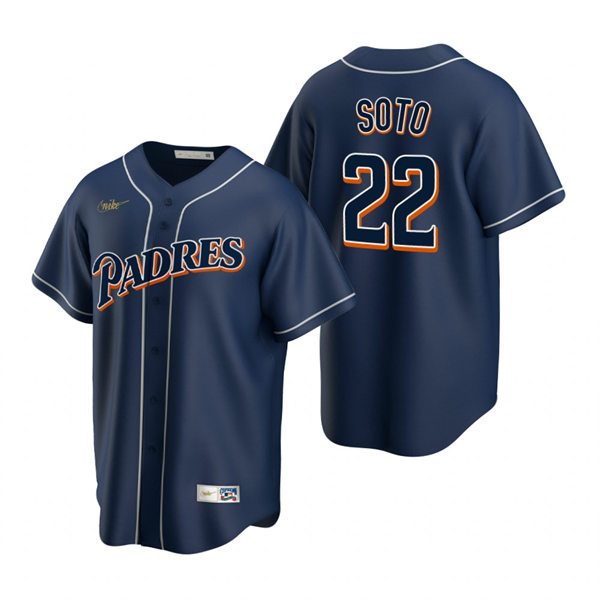 Mens San Diego Padres #22 Juan Soto Nike Navy Cooperstown Collection Jersey