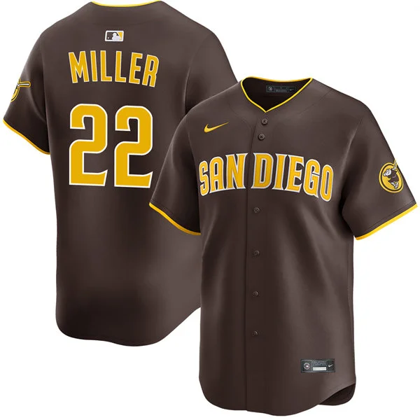 Mens San Diego Padres #22 Mason Miller Nike Brown Away Limited Jersey 
