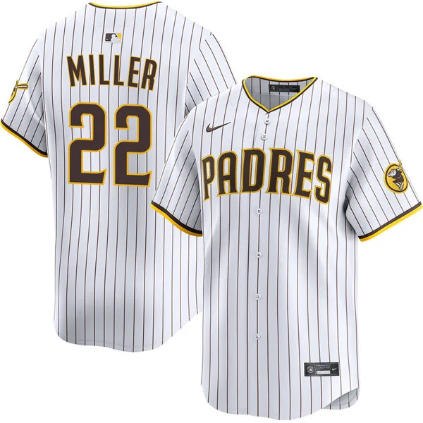 Mens San Diego Padres #22 Mason Miller Nike Home White Limited Jersey 