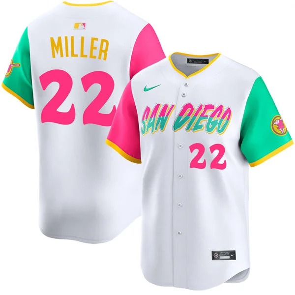 Mens San Diego Padres #22 Mason Miller Nike White City Connect Limited Jersey 