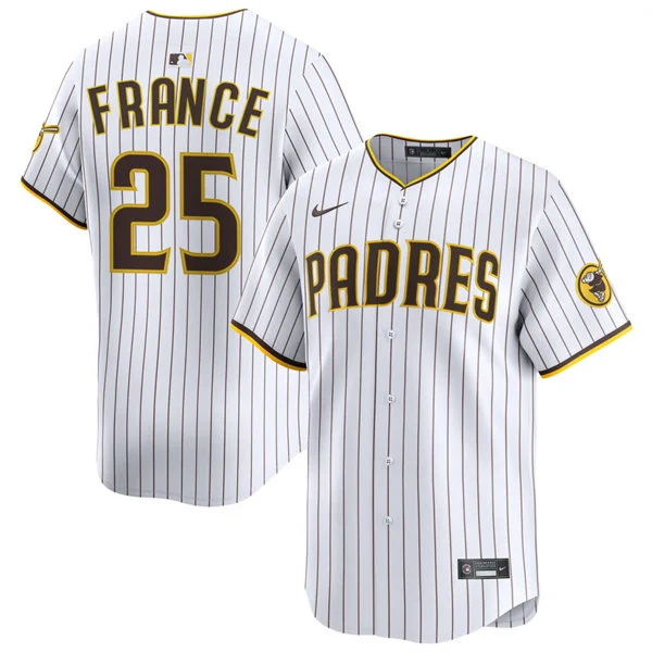 Mens San Diego Padres #25 Ty France Nike Home White Limited Jersey 