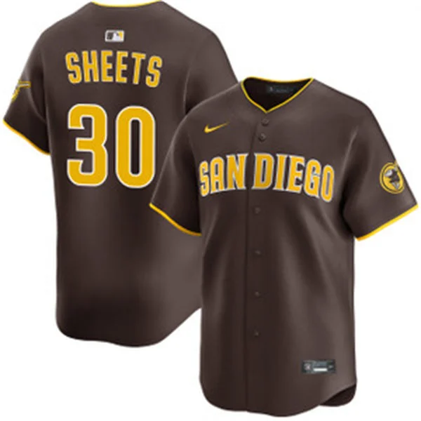 Mens San Diego Padres #30 Gavin Sheets Nike Brown Away Limited Jersey 