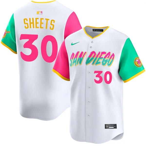 Mens San Diego Padres #30 Gavin Sheets Nike White City Connect Limited Jersey 